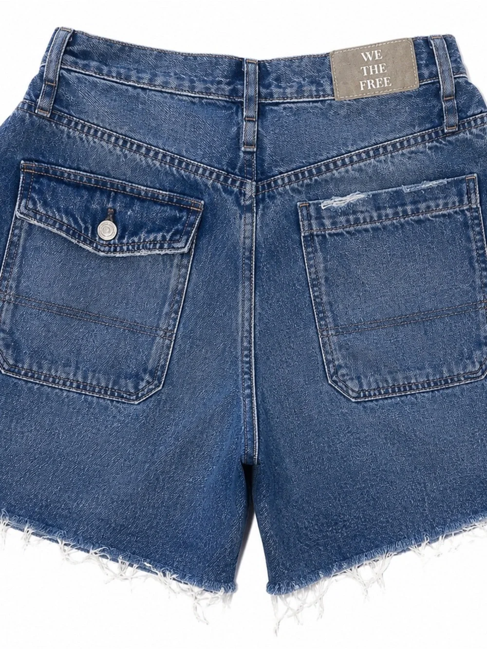 Free People We The Free Boomerang High-Rise Long Denim Shorts size 27
